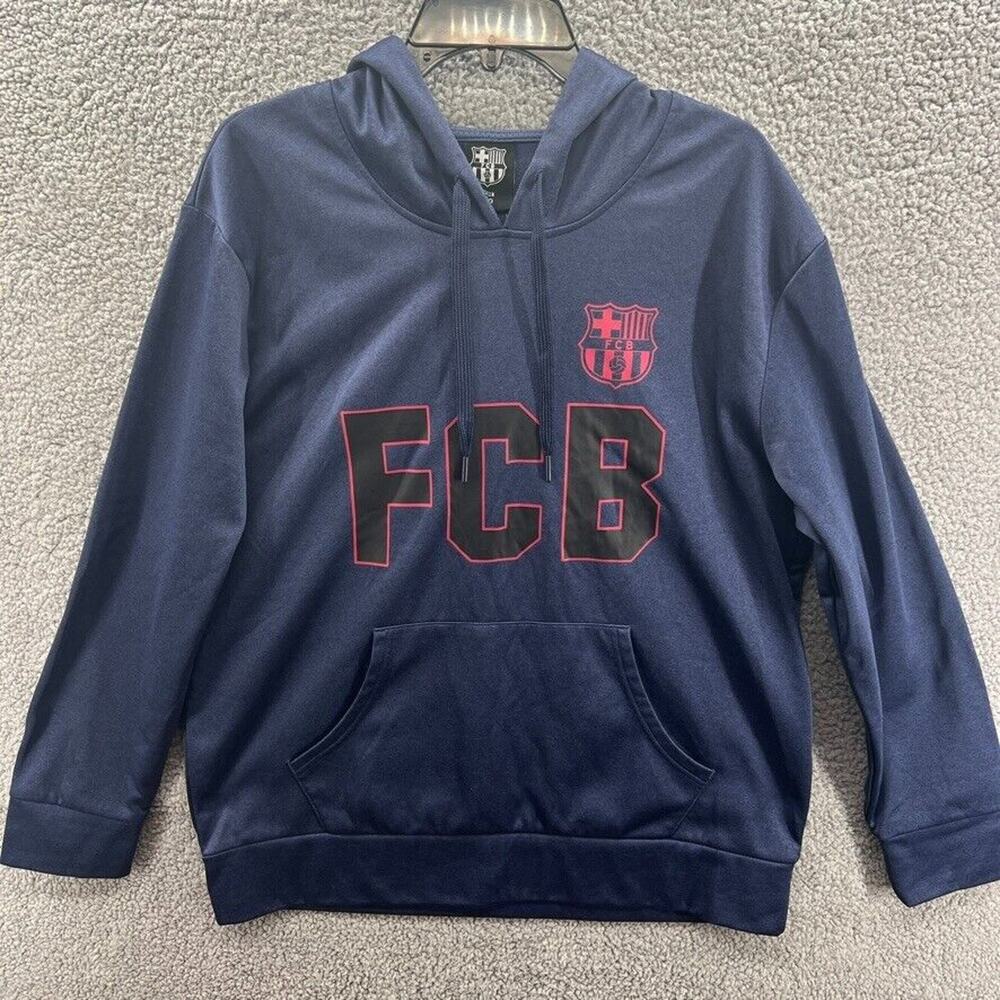 FC Barcelona Hoodie Sweatshirt Adult L Blue Red Long Sleeve Futbol Soccer Men